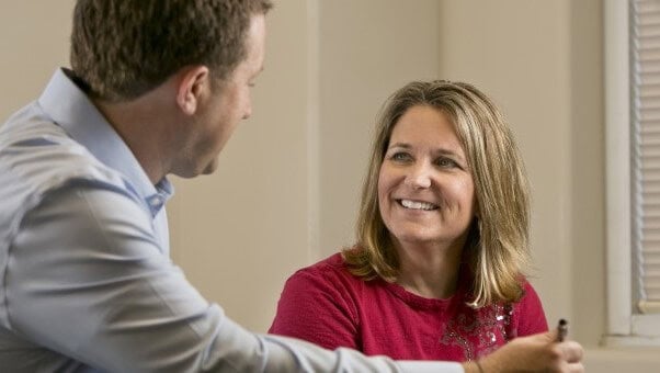 audiologist and patient